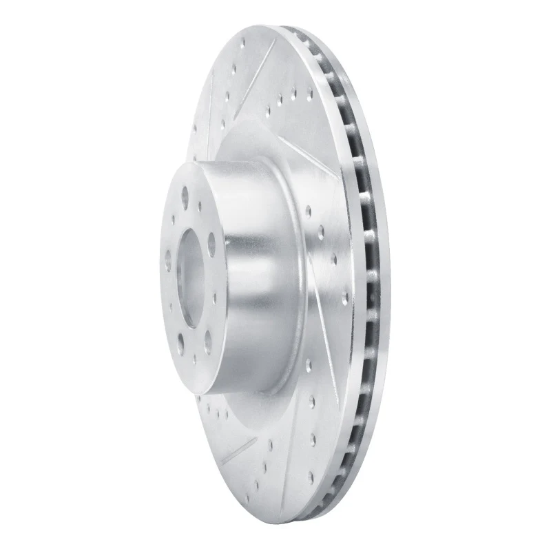 R1 20-25 Tesla Model Y Front Left Drilled & Slotted Silver Brake Rotor - Image 5