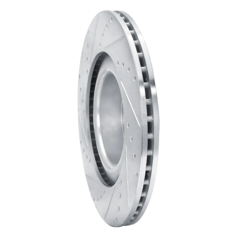 R1 20-25 Tesla Model Y Front Right Drilled & Slotted Silver Brake Rotor - Image 4