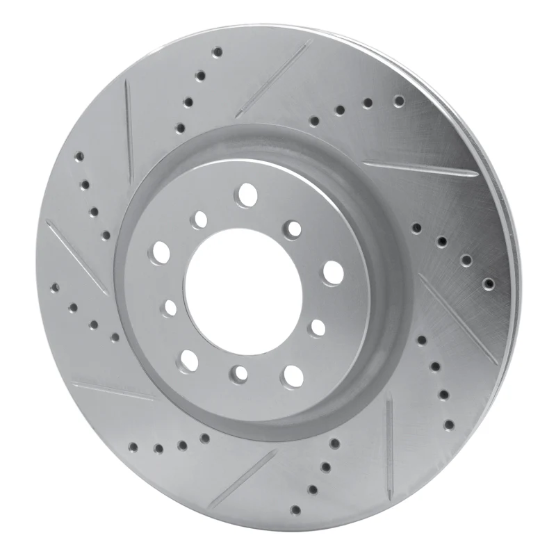 R1 2001-2006 BMW M3 Right Front Drilled & Slotted Silver Brake Rotor - Image 4
