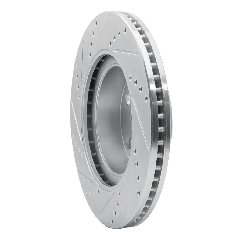 R1 2001-2011 Ford Explorer Sport Front Right Drilled & Slotted Silver Brake Rotor - Image 5