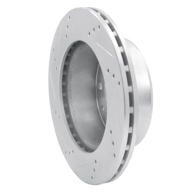 R1 2002-2006 Dodge Sprinter 3500 Front Right Drilled & Slotted Silver Brake Rotor - Image 3