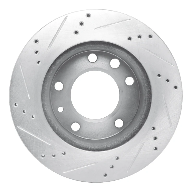 R1 2002-2006 Dodge Sprinter 3500 Front Right Drilled & Slotted Silver Brake Rotor - Image 4