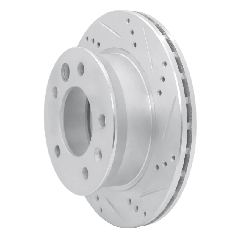 R1 2002-2006 Dodge Sprinter 3500 Front Right Drilled & Slotted Silver Brake Rotor - Image 5