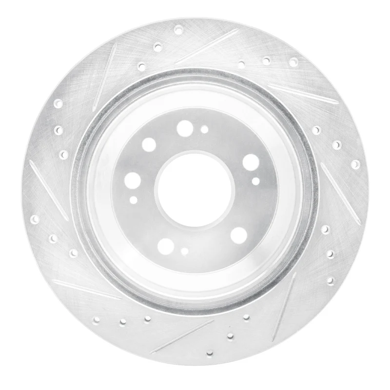 R1 2005-2012 Acura RL Rear Right Drilled & Slotted Silver Brake Rotor - Image 2