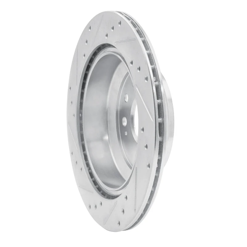 R1 2005-2012 Acura RL Rear Right Drilled & Slotted Silver Brake Rotor - Image 4