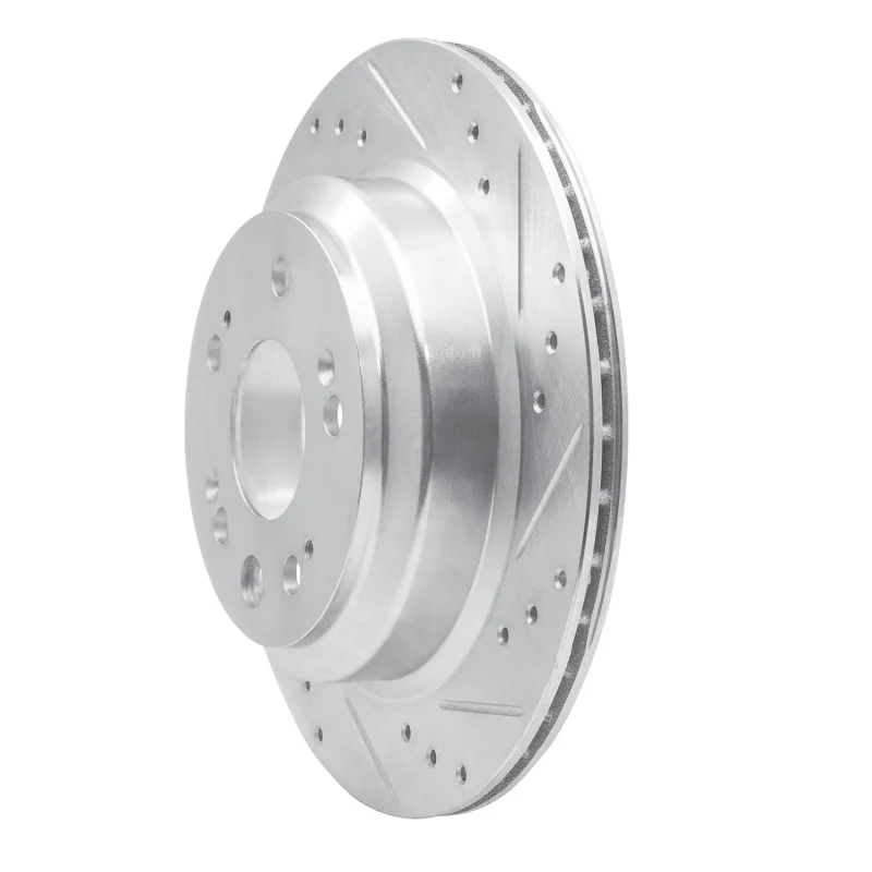 R1 2005-2012 Acura RL Rear Right Drilled & Slotted Silver Brake Rotor - Image 5