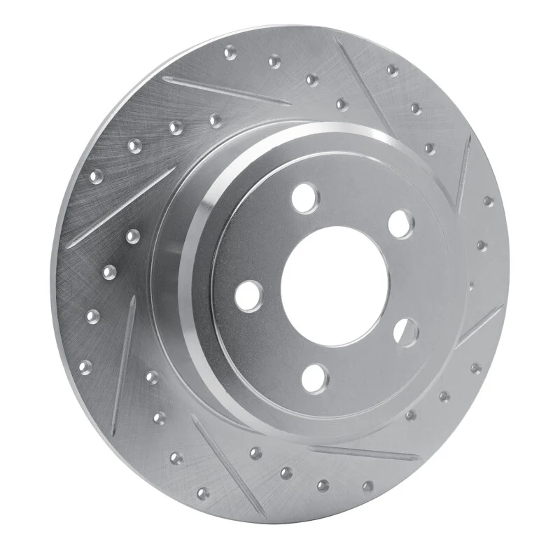 R1 2005-2023 Chrysler 300 Rear Right Drilled & Slotted Silver Brake Rotor - Image 5