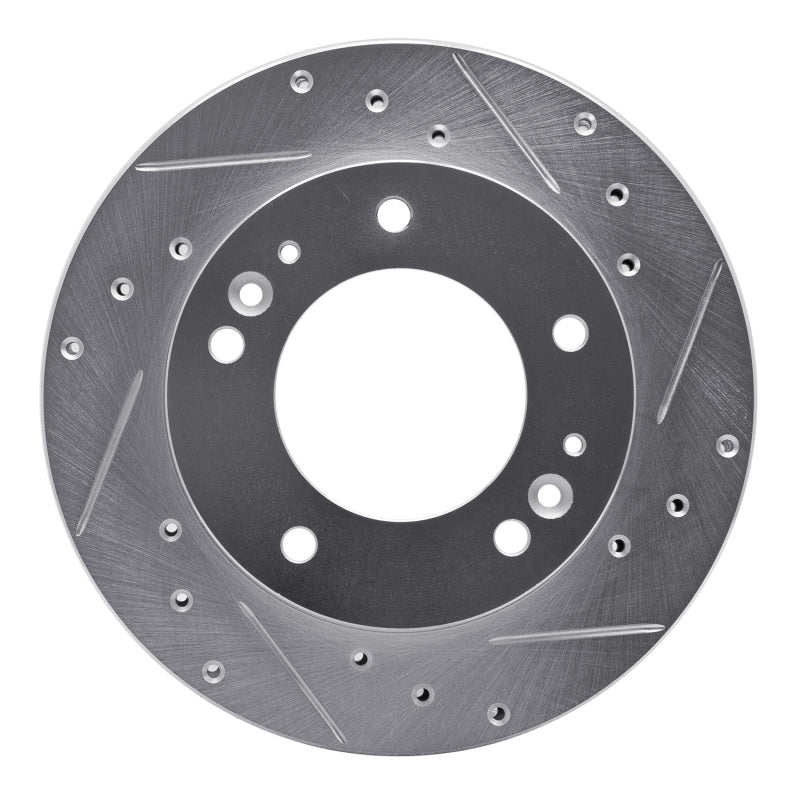 R1 2006-2015 Jaguar XJR Rear Right Drilled & Slotted Silver Brake Rotor