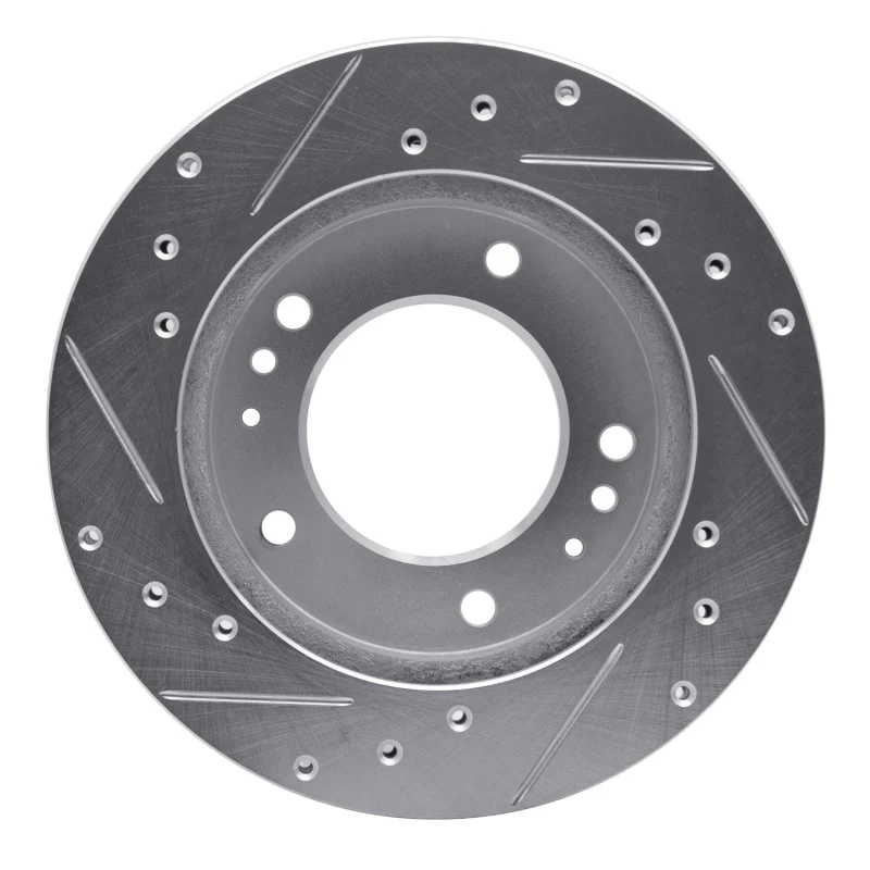 R1 2006-2015 Jaguar XJR Rear Right Drilled & Slotted Silver Brake Rotor - Image 5