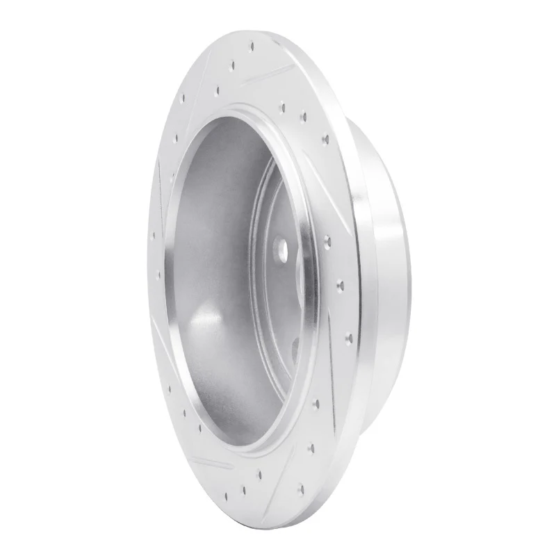 R1 2007-2018 Jeep Wrangler Rear Right Drilled & Slotted Silver Brake Rotor - Image 3