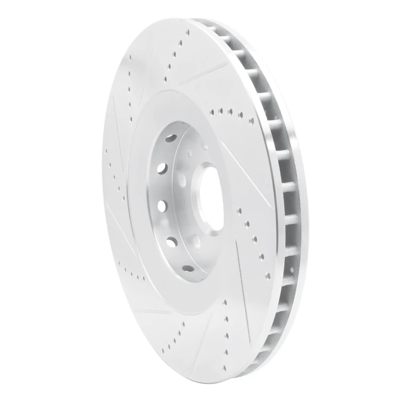 R1 2009-2015 Cadillac CTS Front Right Drilled & Slotted Silver Brake Rotor - Image 2