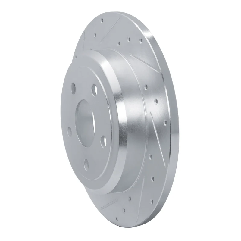 R1 2011-2022 Dodge Durango Rear Left Drilled & Slotted Silver Brake Rotor - Image 3