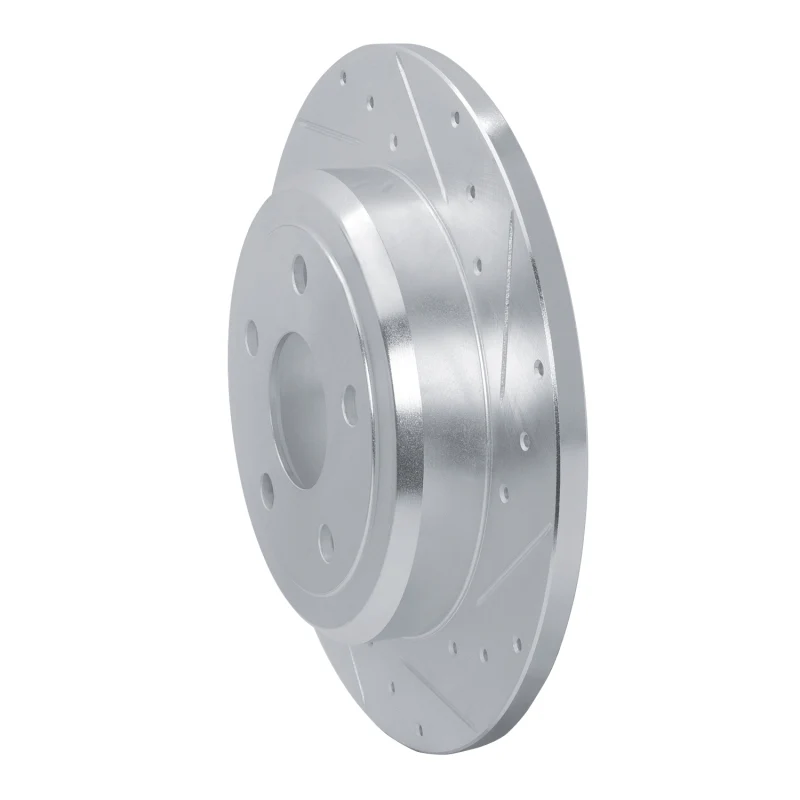 R1 2011-2022 Dodge Durango Rear Right Drilled & Slotted Silver Brake Rotor - Image 2