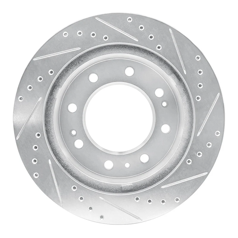 R1 2011-2025 Chevy Silverado 2500 HD/2500 HD Classic Front Left Drilled & Slotted Silver Brake Rotor - Image 2