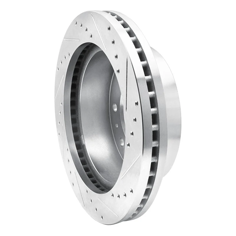 R1 2011-2025 Chevy Silverado 2500 HD/2500 HD Classic Front Left Drilled & Slotted Silver Brake Rotor - Image 3
