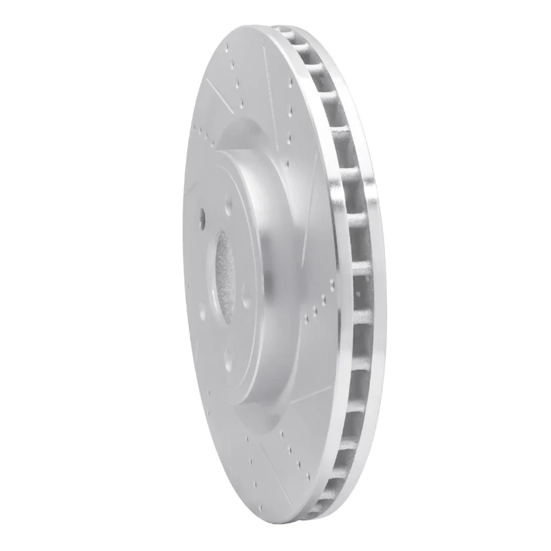 R1 2012-2025 Dodge Durango Front Right Drilled & Slotted Silver Brake Rotor - Image 5