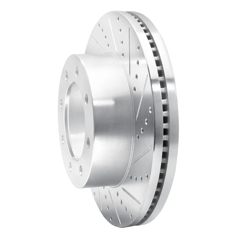 R1 2012-2025 Ford F-250 4WD (Super Duty) Front Right Drilled & Slotted Silver Brake Rotor - Image 3