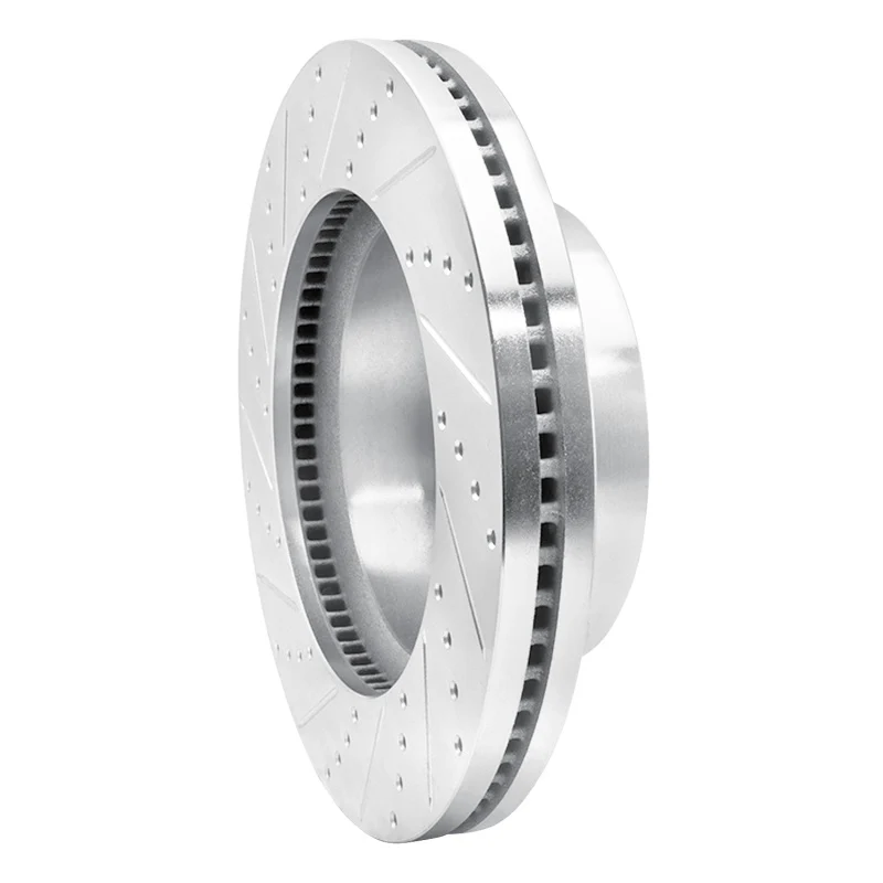 R1 2012-2025 Ford F-250 4WD (Super Duty) Front Right Drilled & Slotted Silver Brake Rotor - Image 4