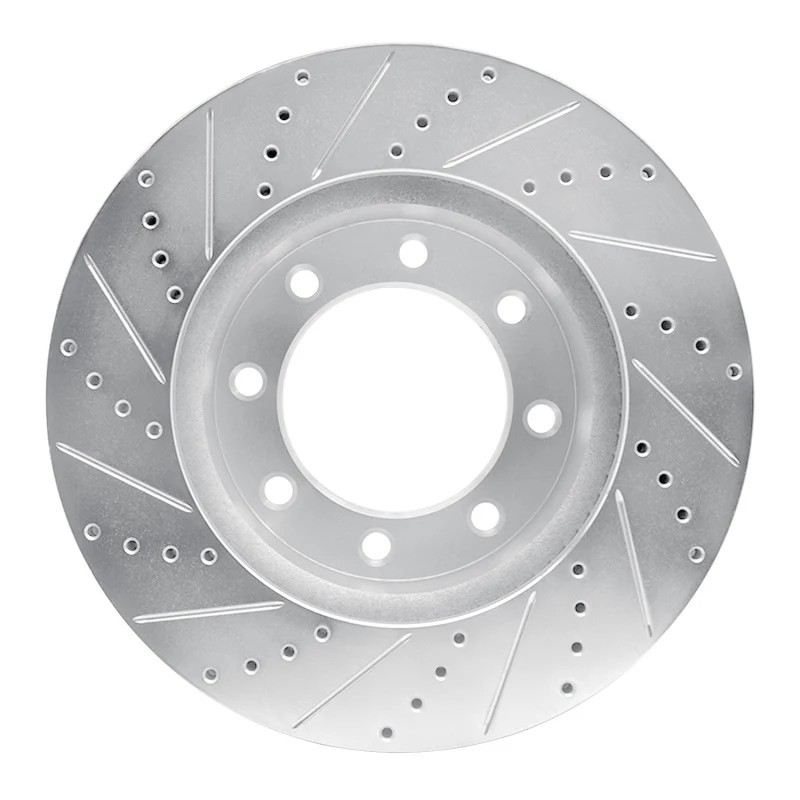 R1 2012-2025 Ford F-250 4WD (Super Duty) Front Right Drilled & Slotted Silver Brake Rotor - Image 5