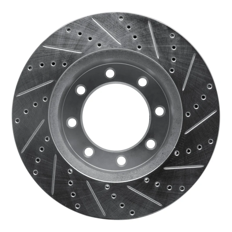 R1 2012-2025 Ford F-350 Super Duty 4WD Front Left Drilled & Slotted Silver Brake Rotor - Image 2