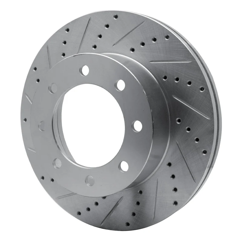 R1 2012-2025 Ford F-350 Super Duty 4WD Front Left Drilled & Slotted Silver Brake Rotor - Image 5