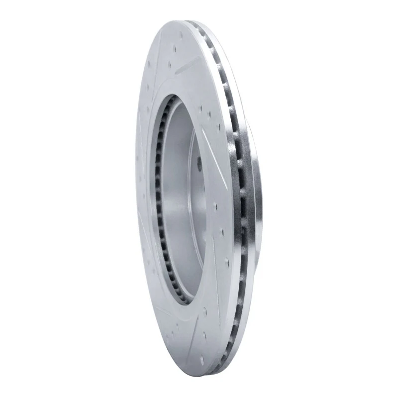 R1 2015-2025 Subaru WRX Rear Right Drilled & Slotted Silver Brake Rotor - Image 4