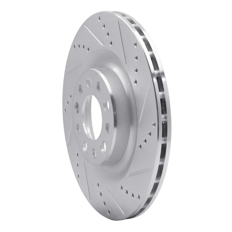 R1 2017-2025 Alfa Romeo Stelvio Rear Right Drilled & Slotted Silver Brake Rotor - Image 5