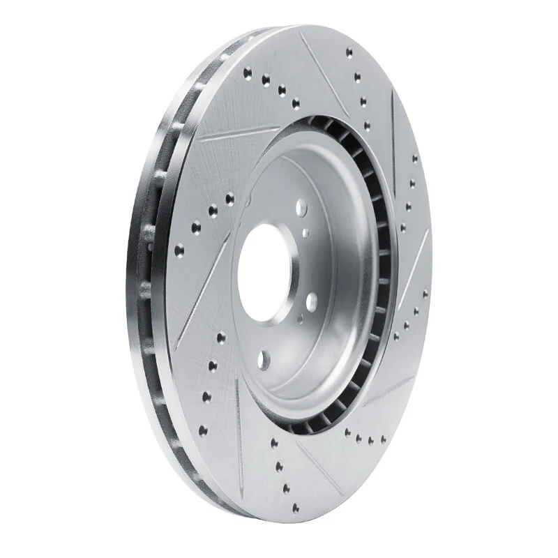 R1 2019-2025 Acura RDX Front Left Drilled & Slotted Silver Brake Rotor - Image 2