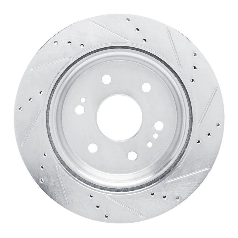 R1 2019-2025 Cadillac Escalade ESV Rear Left Drilled & Slotted Silver Brake Rotor - Image 2