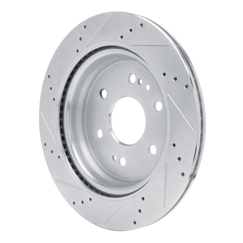 R1 2019-2025 Cadillac Escalade ESV Rear Right Drilled & Slotted Silver Brake Rotor - Image 2