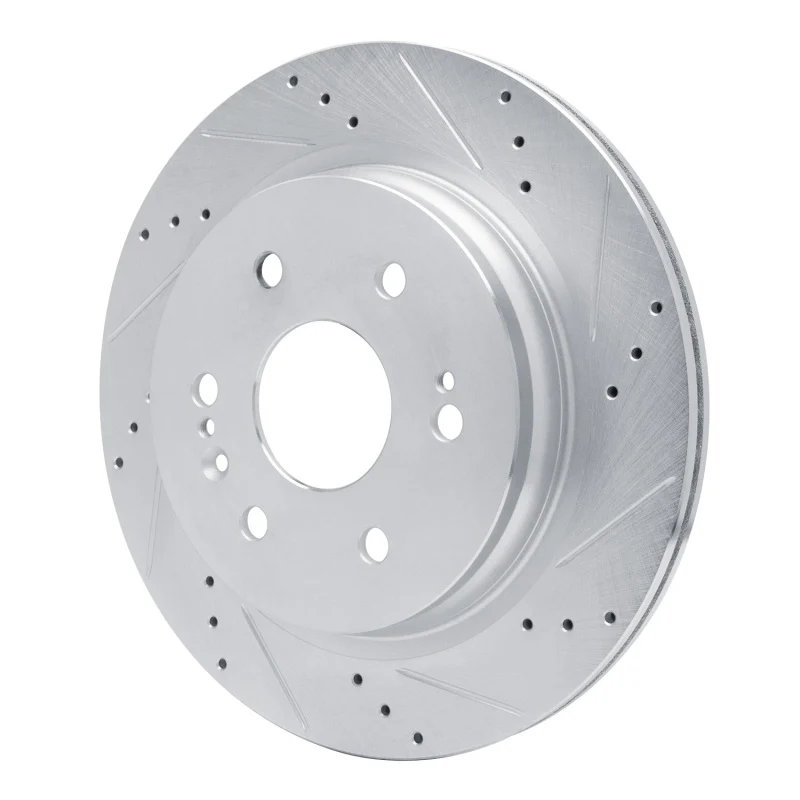 R1 2019-2025 Cadillac Escalade ESV Rear Right Drilled & Slotted Silver Brake Rotor - Image 3