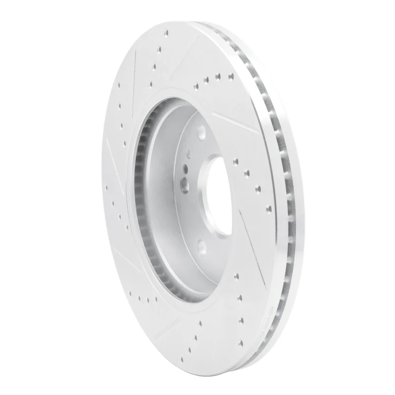 R1 2019-2026 Cadillac Vistiq Front Right Drilled & Slotted Silver Brake Rotor - Image 2