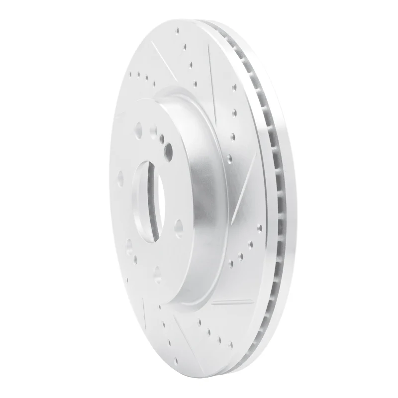 R1 2019-2026 Cadillac Vistiq Front Right Drilled & Slotted Silver Brake Rotor - Image 3