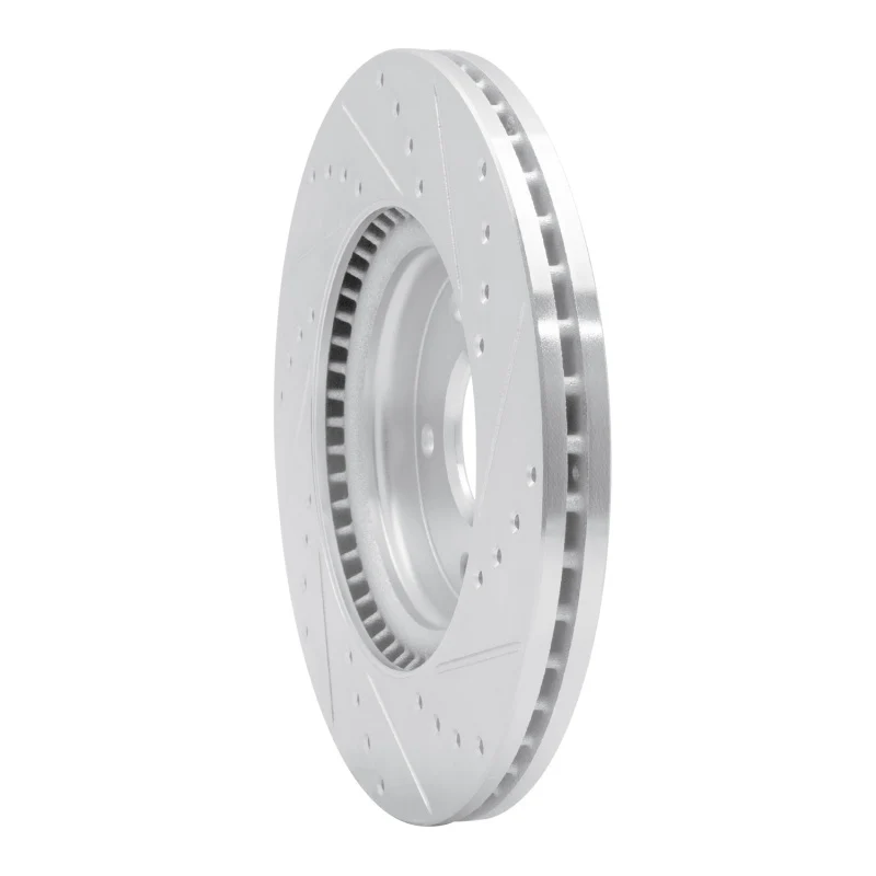 R1 2020-2025 Hyundai Elantra Front Left Drilled & Slotted Silver Brake Rotor - Image 5