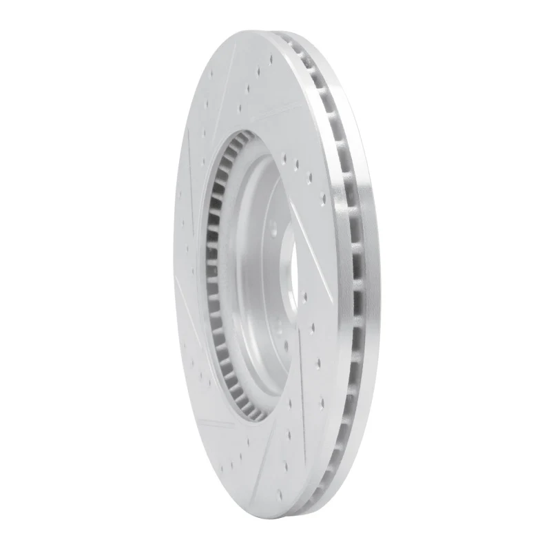 R1 2020-2025 Hyundai Elantra Front Right Drilled & Slotted Silver Brake Rotor - Image 5