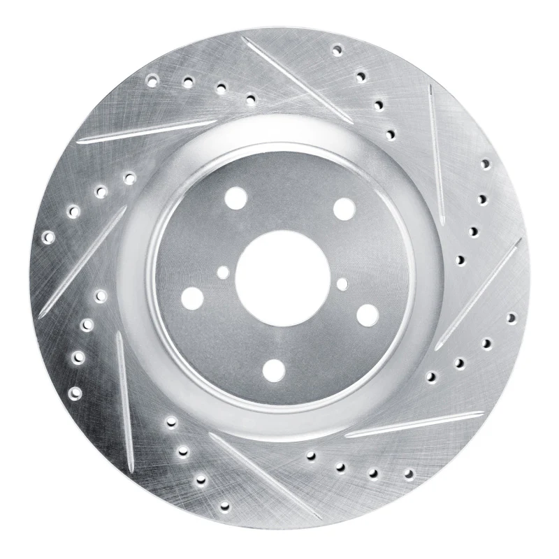 R1 2020-2025 Subaru Impreza Front Right Drilled & Slotted Silver Brake Rotor