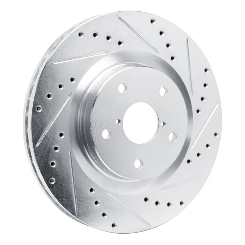 R1 2020-2025 Subaru Impreza Front Right Drilled & Slotted Silver Brake Rotor - Image 2
