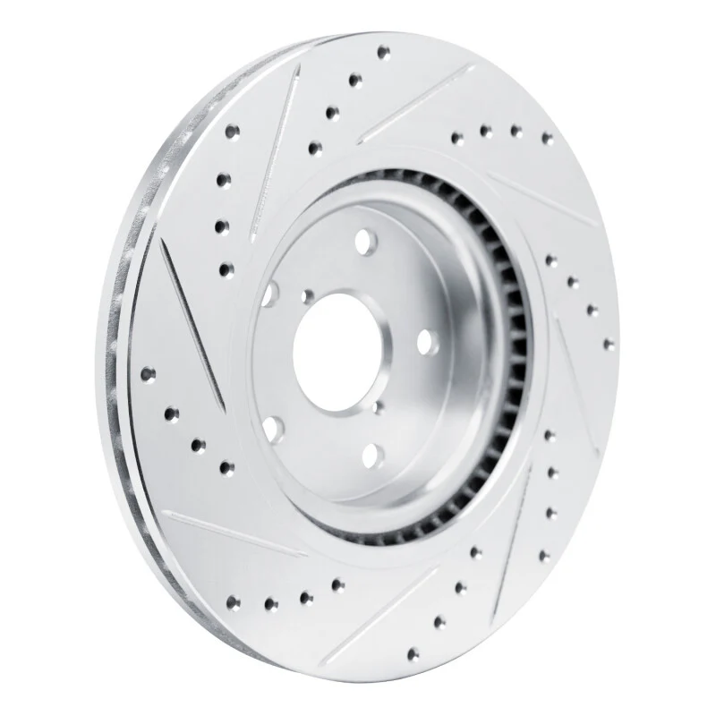 R1 2020-2025 Subaru Impreza Front Right Drilled & Slotted Silver Brake Rotor - Image 4