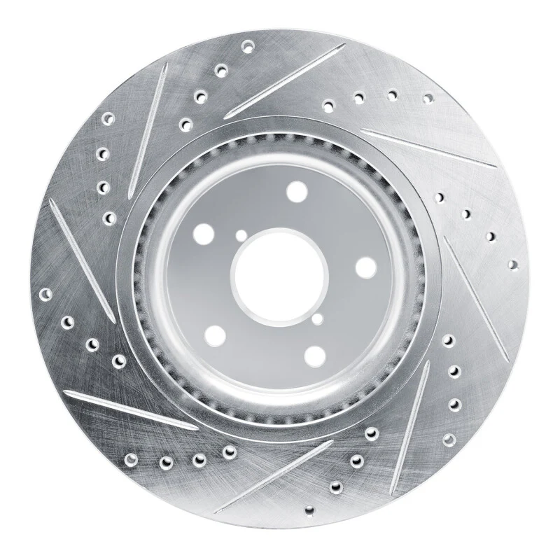 R1 2020-2025 Subaru Impreza Front Right Drilled & Slotted Silver Brake Rotor - Image 5