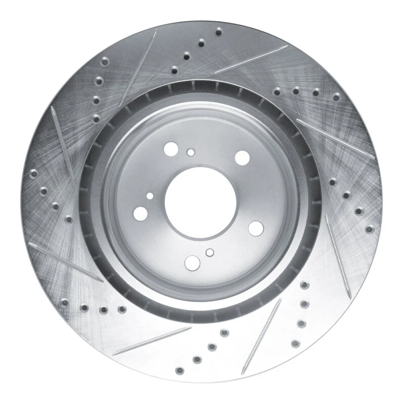 R1 2021-2025 Acura TLX Front Right Drilled & Slotted Silver Brake Rotor - Image 2