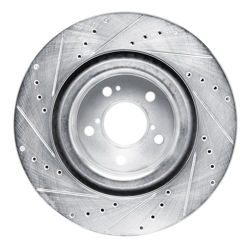 R1 2022-2026 Acura MDX Front Right Drilled & Slotted Silver Brake Rotor - Image 2