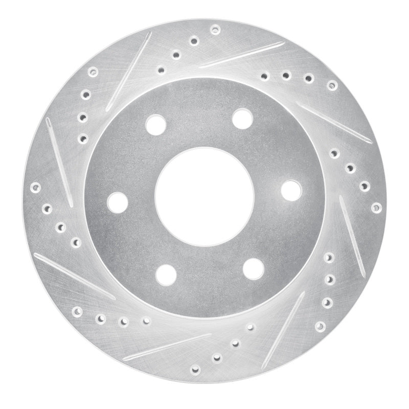 R1 21-22 Chevrolet Colorado Front Left Drilled & Slotted Silver Brake Rotor