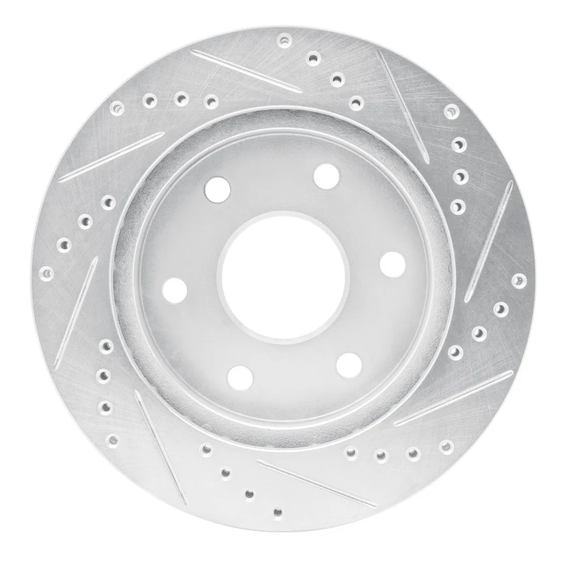 R1 21-22 Chevrolet Colorado Front Left Drilled & Slotted Silver Brake Rotor - Image 2