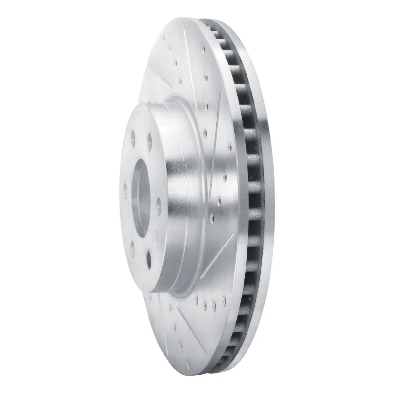 R1 21-22 Chevrolet Colorado Front Right Drilled & Slotted Silver Brake Rotor - Image 2
