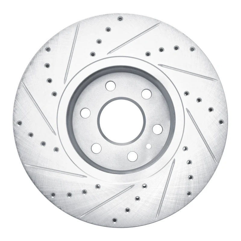 R1 21-22 Chevrolet Colorado Front Right Drilled & Slotted Silver Brake Rotor - Image 3