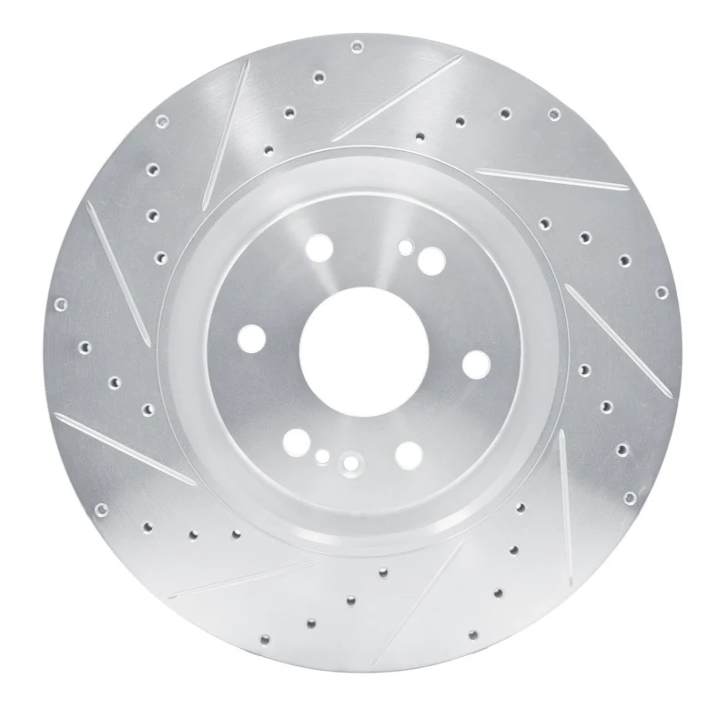 R1 21-25 Cadillac Escalade ESV Front Left Drilled & Slotted Silver Brake Rotor