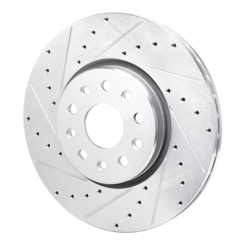 R1 21-25 Dodge Charger Daytona Front Left Drilled & Slotted Silver Brake Rotor - Image 3
