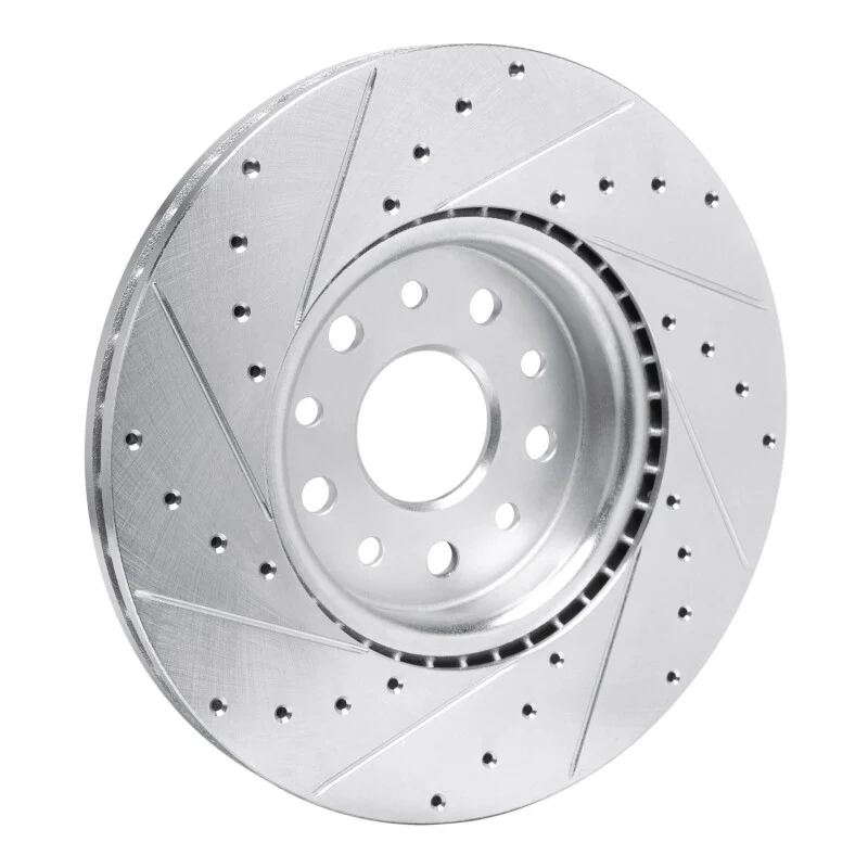 R1 21-25 Dodge Charger Daytona Front Right Drilled & Slotted Silver Brake Rotor - Image 2