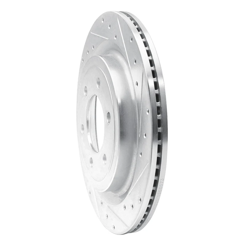 R1 21-25 Ford F-150 Lightning Rear Right Drilled & Slotted Silver Brake Rotor - Image 3