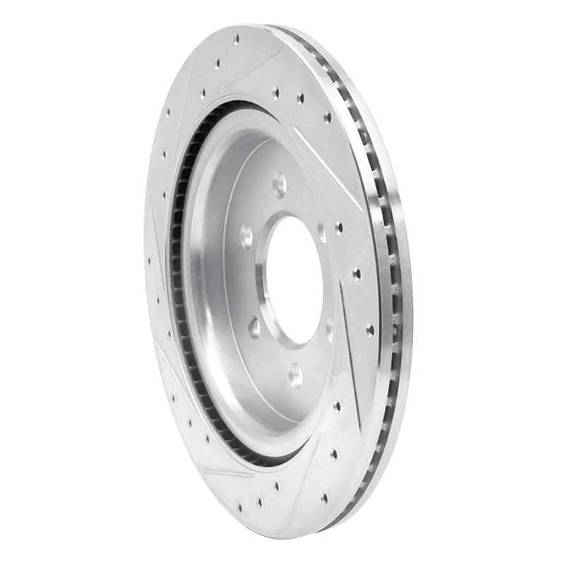 R1 21-25 Ford F-150 Lightning Rear Right Drilled & Slotted Silver Brake Rotor - Image 5